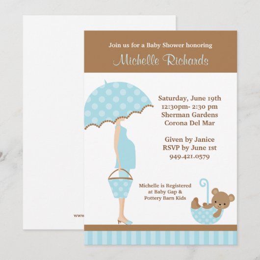 baby shower Uitnodiging (Voorkant / Achterkant)