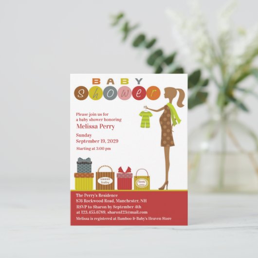 Baby shower Uitnodiging (Staand voorkant)