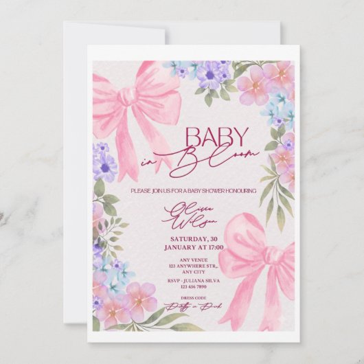 Baby Shower Uitnodiging (Voorkant)
