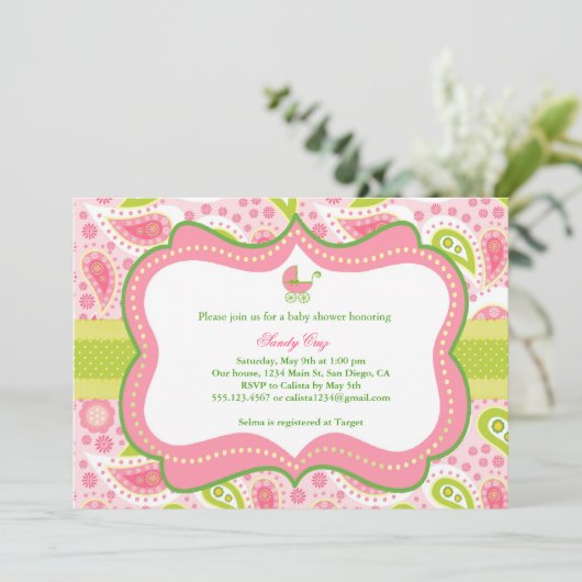 baby shower Uitnodiging (Staand voorkant)