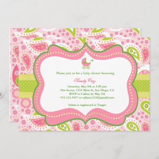 baby shower Uitnodiging (Voorkant / Achterkant)