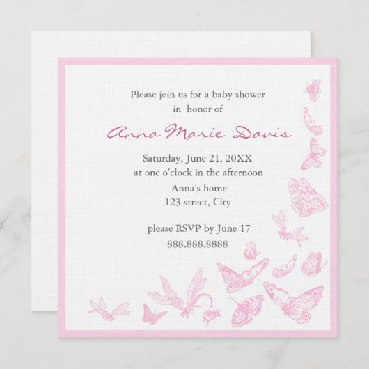 baby shower Uitnodiging (Voorkant / Achterkant)