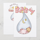 Baby shower Uitnodiging (Voorkant / Achterkant)