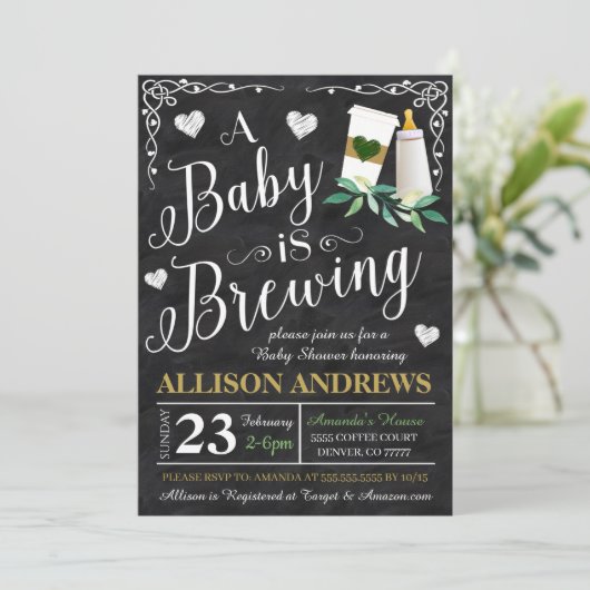 baby shower Uitnodiging (Staand voorkant)