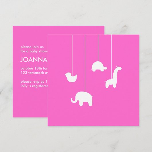 baby shower Uitnodiging (Voorkant / Achterkant)