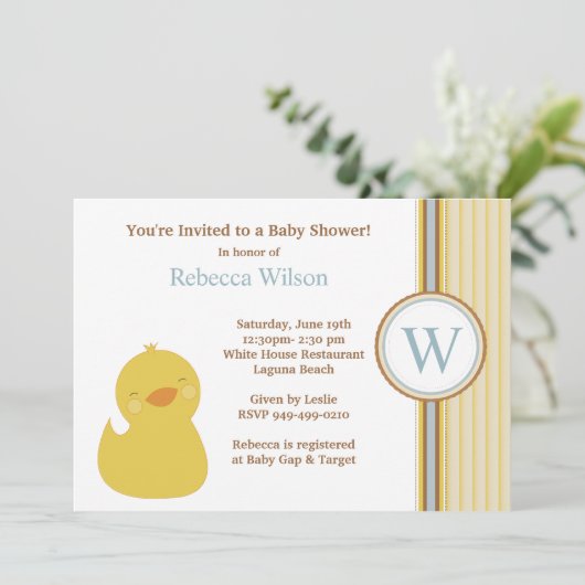 baby shower Uitnodiging (Staand voorkant)