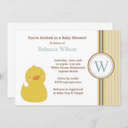 baby shower Uitnodiging (Voorkant / Achterkant)