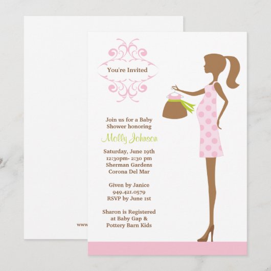 baby shower Uitnodiging (Voorkant / Achterkant)