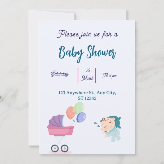 Baby shower Uitnodiging (Voorkant)