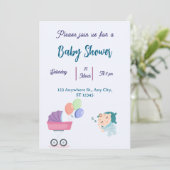 Baby shower Uitnodiging (Staand voorkant)