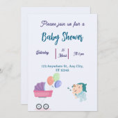 Baby shower Uitnodiging (Voorkant / Achterkant)