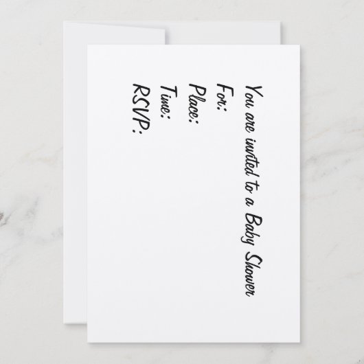 baby shower Uitnodiging (Achterkant)