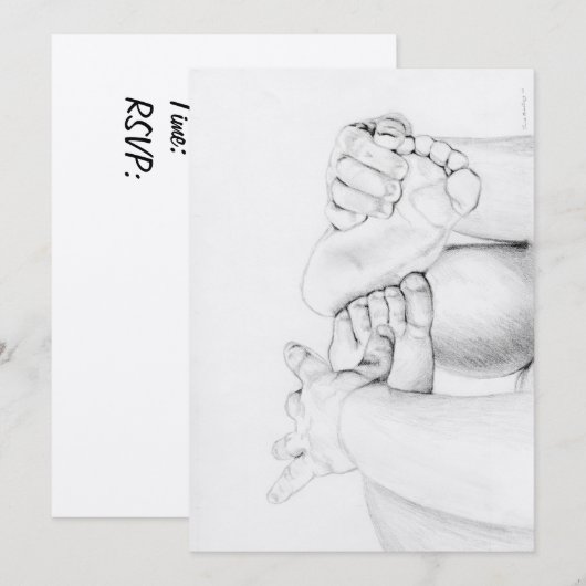 baby shower Uitnodiging (Voorkant / Achterkant)