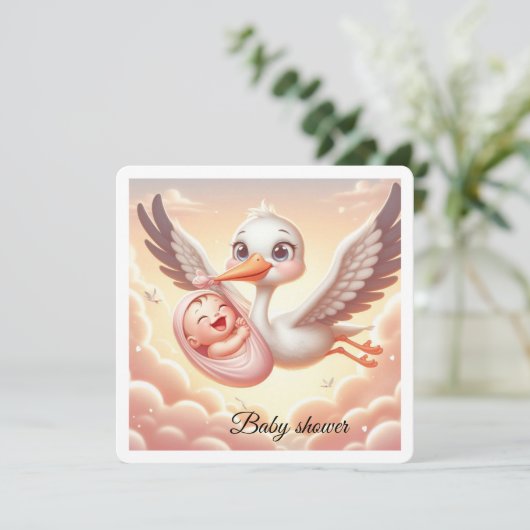 Baby shower Uitnodiging (Staand voorkant)