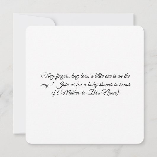 Baby shower Uitnodiging (Achterkant)