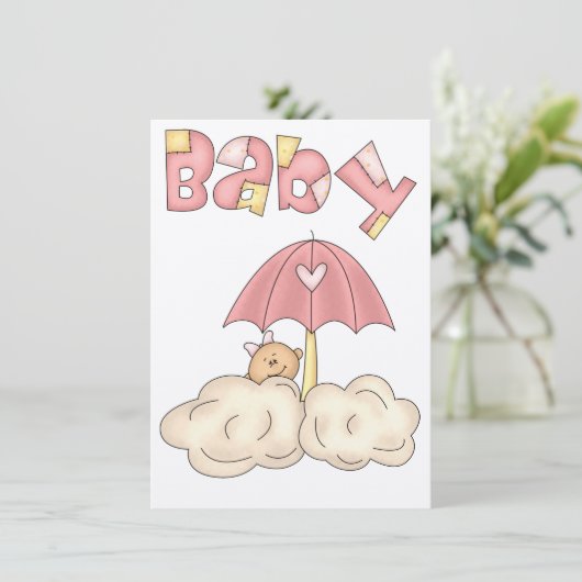 Baby shower Uitnodiging (Staand voorkant)