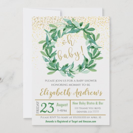 Baby shower Uitnodiging (Voorkant)