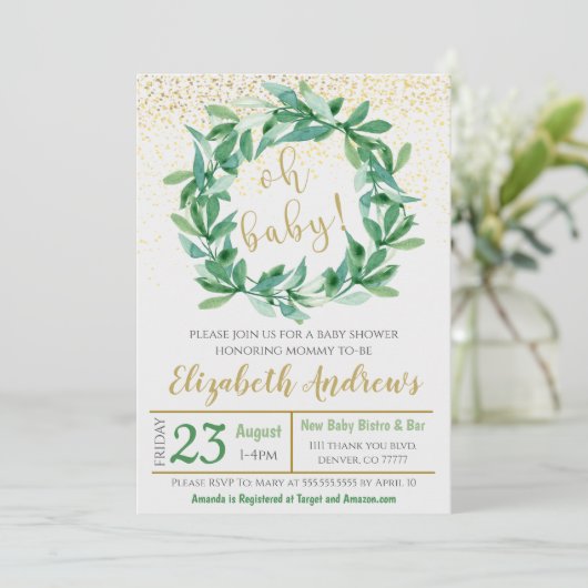 Baby shower Uitnodiging (Staand voorkant)