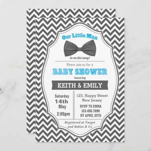 Baby shower Uitnodiging (Voorkant / Achterkant)