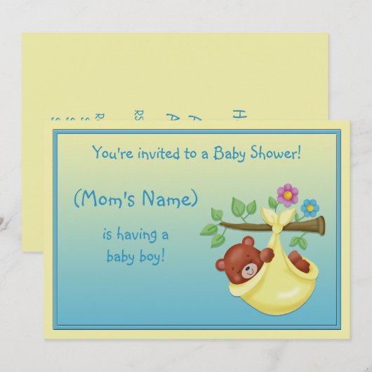 baby shower uitnodiging (Voorkant / Achterkant)