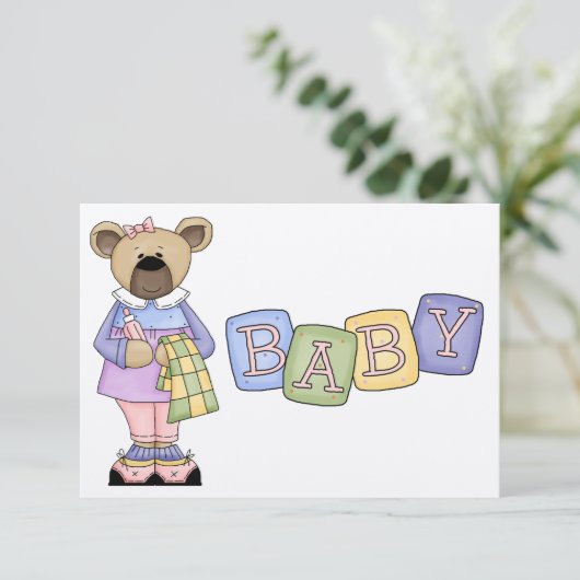 Baby shower Uitnodiging (Staand voorkant)