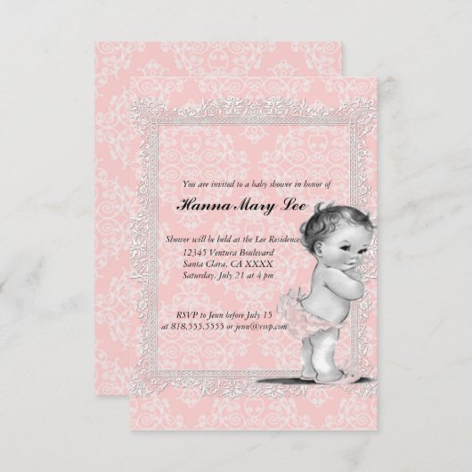  Baby shower Uitnodiging (Voorkant / Achterkant)