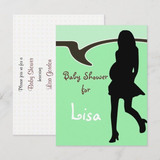 Baby shower Uitnodiging (Voorkant / Achterkant)