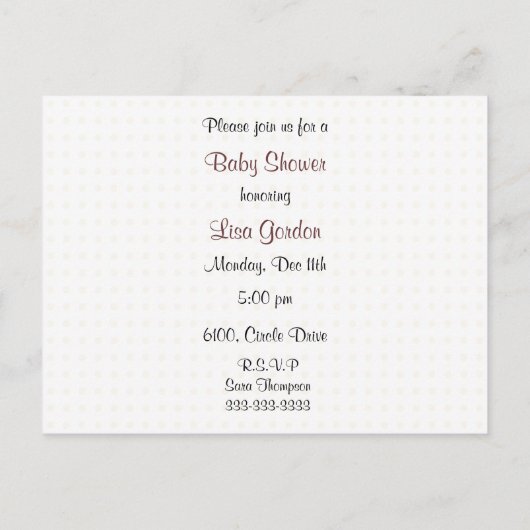 Baby shower Uitnodiging (Achterkant)