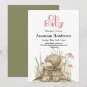 Baby shower Uitnodiging (Voorkant / Achterkant)