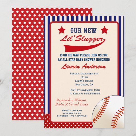  Baby shower Uitnodiging (Voorkant / Achterkant)