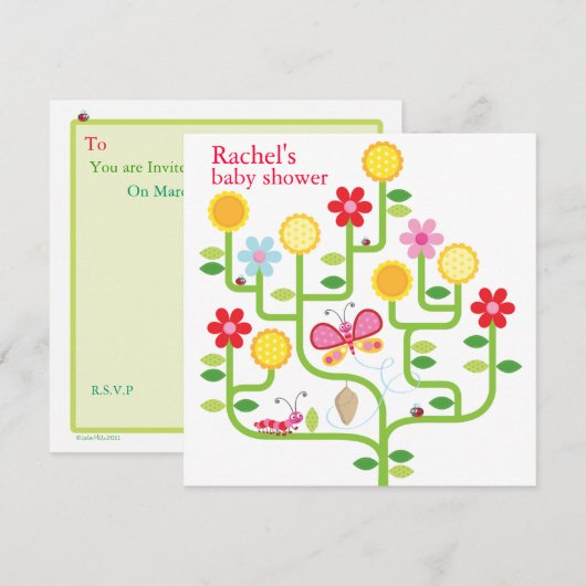 baby shower Uitnodiging (Voorkant / Achterkant)