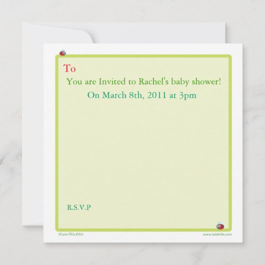 baby shower Uitnodiging (Achterkant)