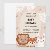 Baby shower Uitnodiging (Voorkant / Achterkant)