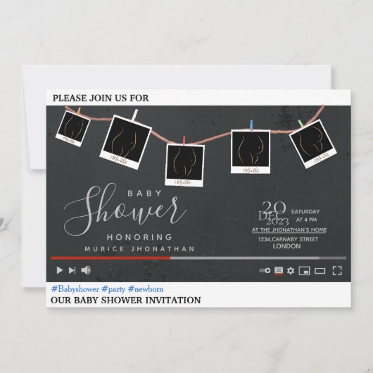 Baby shower Uitnodiging (Voorkant)