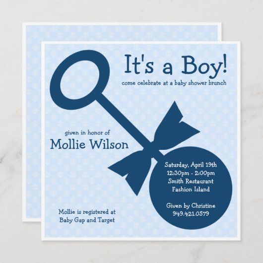 baby shower Uitnodiging (Voorkant / Achterkant)