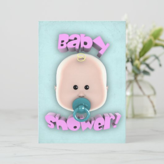 baby shower Uitnodiging (Staand voorkant)
