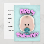 baby shower Uitnodiging (Voorkant / Achterkant)