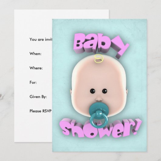 baby shower Uitnodiging (Voorkant / Achterkant)