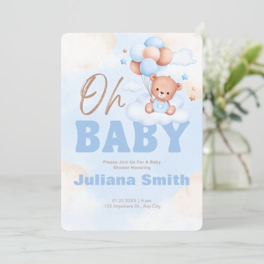 Baby shower Uitnodiging (Staand voorkant)