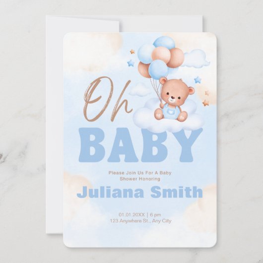 Baby shower Uitnodiging (Voorkant)