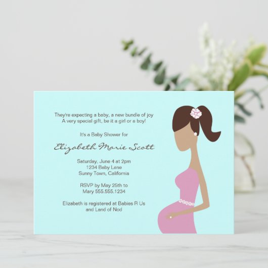 baby shower Uitnodiging (Staand voorkant)