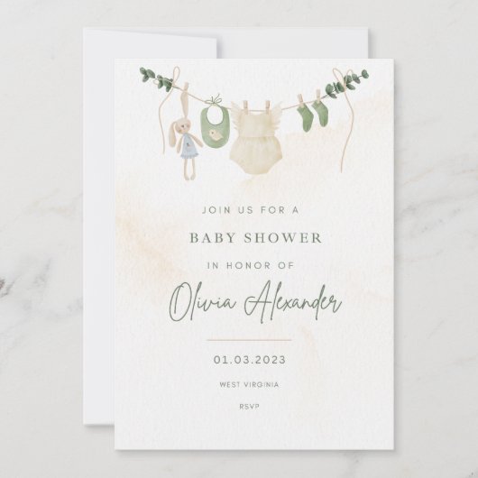 Baby shower Uitnodiging (Voorkant)