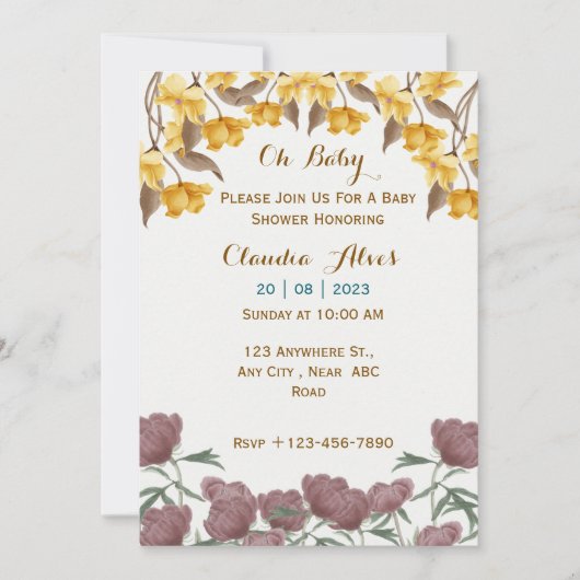 Baby shower Uitnodiging (Voorkant)