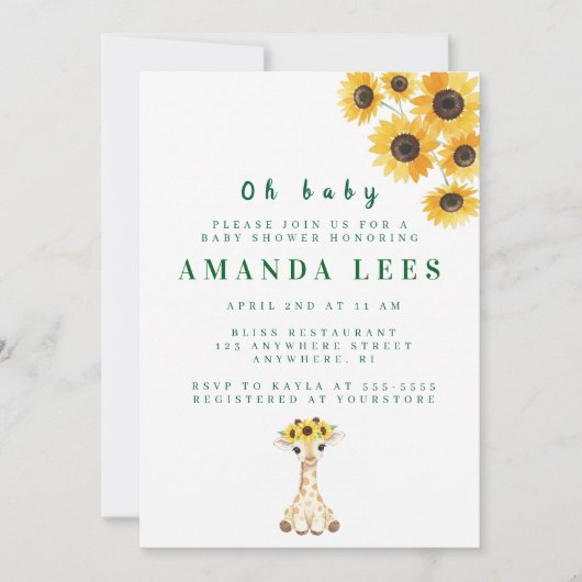 Baby shower Uitnodiging (Voorkant)