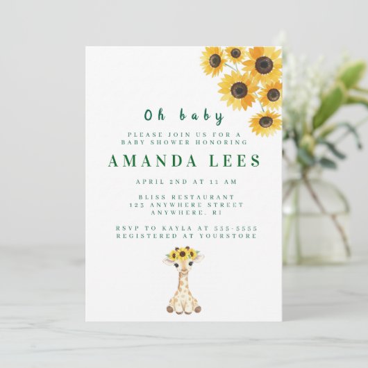 Baby shower Uitnodiging (Staand voorkant)