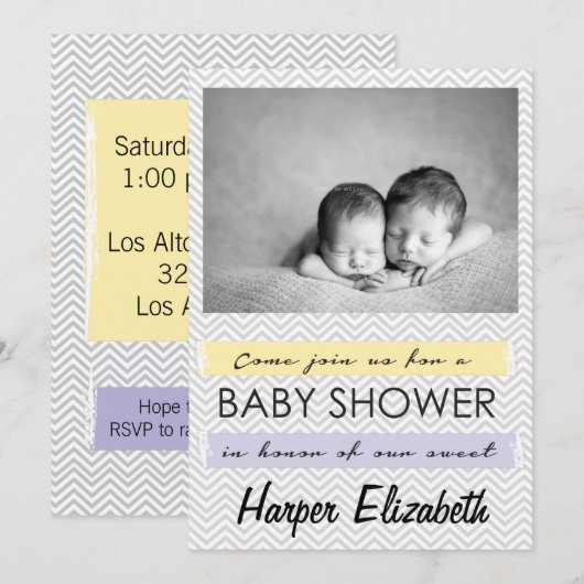 baby shower Uitnodiging (Voorkant / Achterkant)