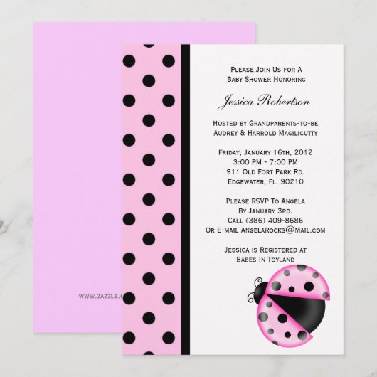 Baby shower Uitnodiging (Voorkant / Achterkant)