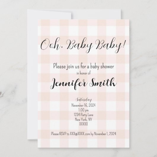 Baby shower Uitnodiging (Voorkant)