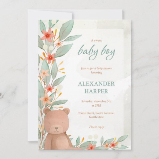 Baby shower Uitnodiging (Voorkant)