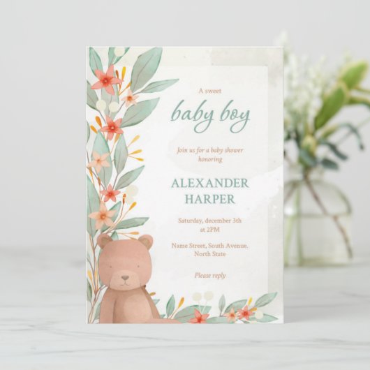 Baby shower Uitnodiging (Staand voorkant)